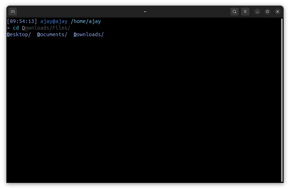 Autosuggestion and tab-press output2