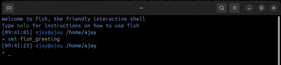 Turn off fish greeting