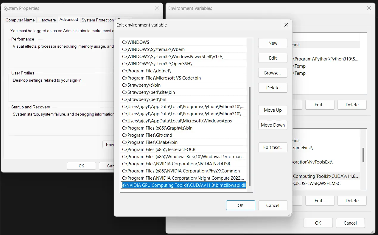 Edit env vars